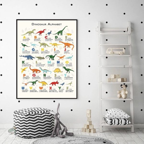 Affiche alphabétique sur le thème des dinosaures