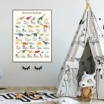 Affiche décorative alphabet dinosaure pour apprentissage amusant