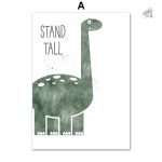 Affiche dinosaure festive pour chambre d'enfant