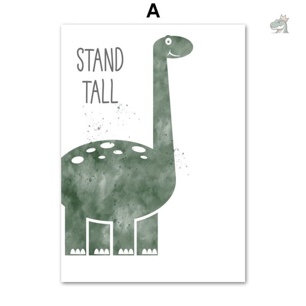 Affiche dinosaure festive pour chambre d'enfant