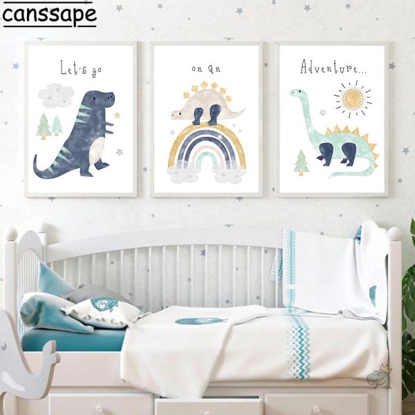 affiche-chambre-bebe-dinosaures-1 Affiche dinosaure pour chambre d'enfant