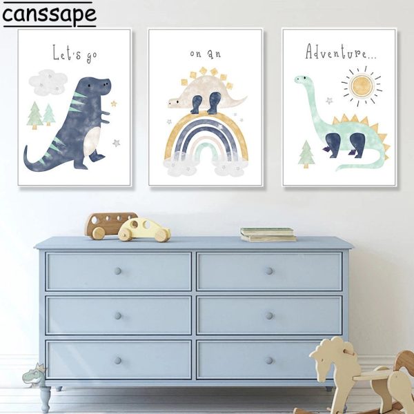 Art mural dino pour une chambre pleine de vie
