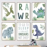 Affiche de dinosaure colorée pour décoration murale