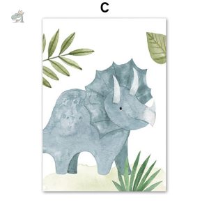 Poster dinosaure avec illustrations variées