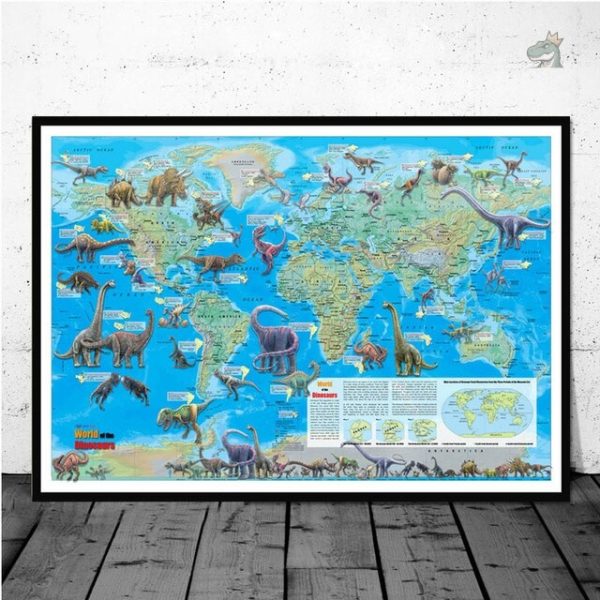 Affiche informative sur les dinosaures pour la déco