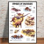 Poster éducatif sur les espèces de dinosaures