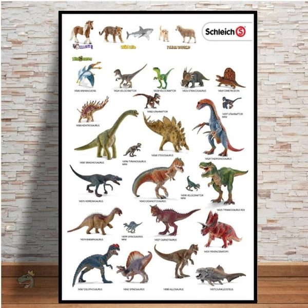 Affiche illustrée des dinosaures pour la chambre d'enfant