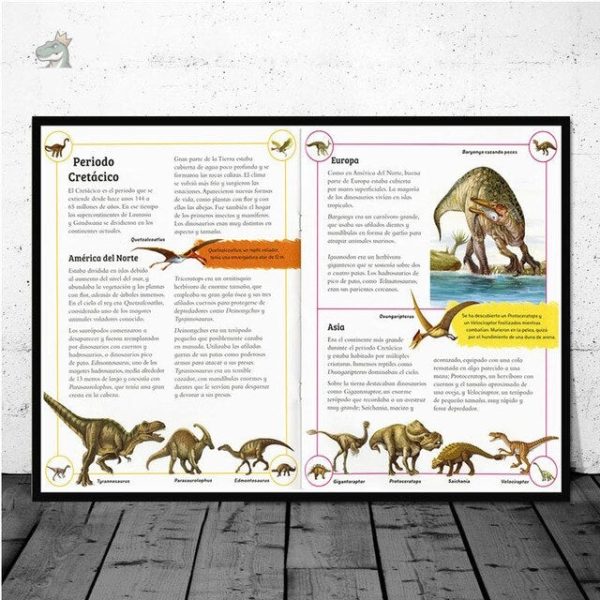 Poster éducatif sur le monde des dinosaures