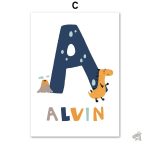 Affiche colorée de dinosaures adaptée à une salle de classe