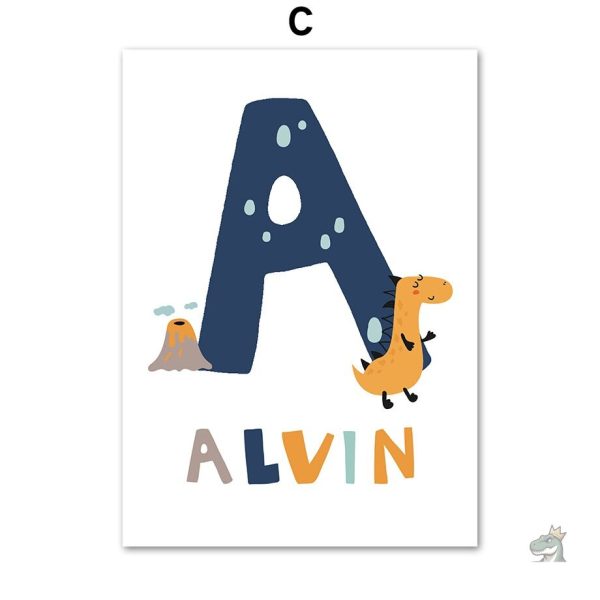 Affiche colorée de dinosaures adaptée à une salle de classe