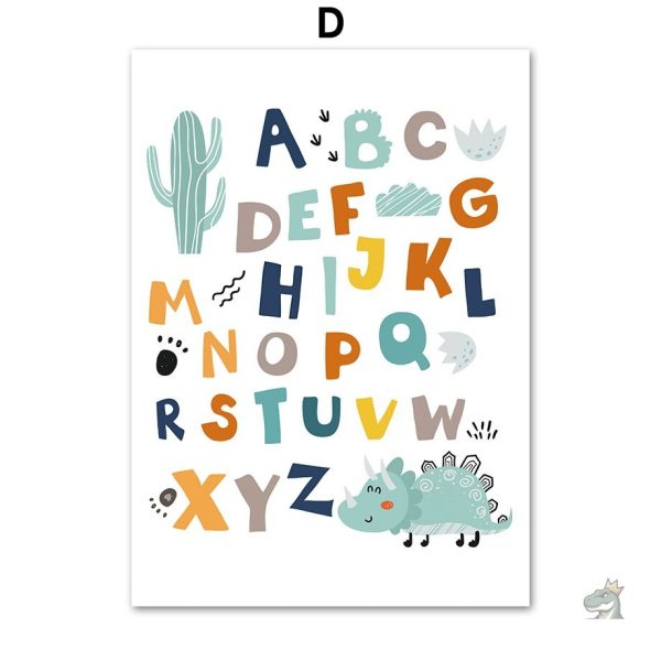 Affiche de dinosaures avec illustrations ludiques pour enfants