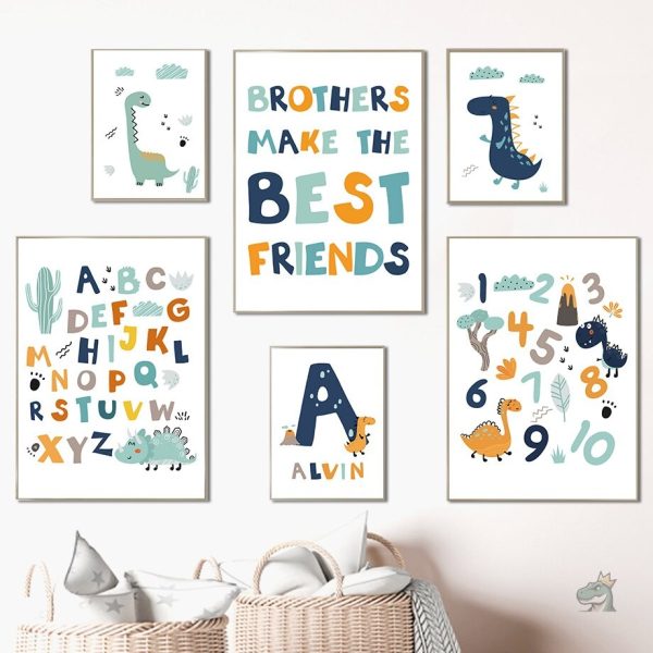 Affiche murale de dinosaures pour l'apprentissage ludique
