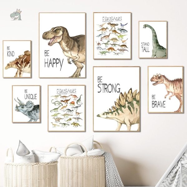 affiche-poster-dinosaure-1 Affiche poster dinosaure coloré pour décoration murale