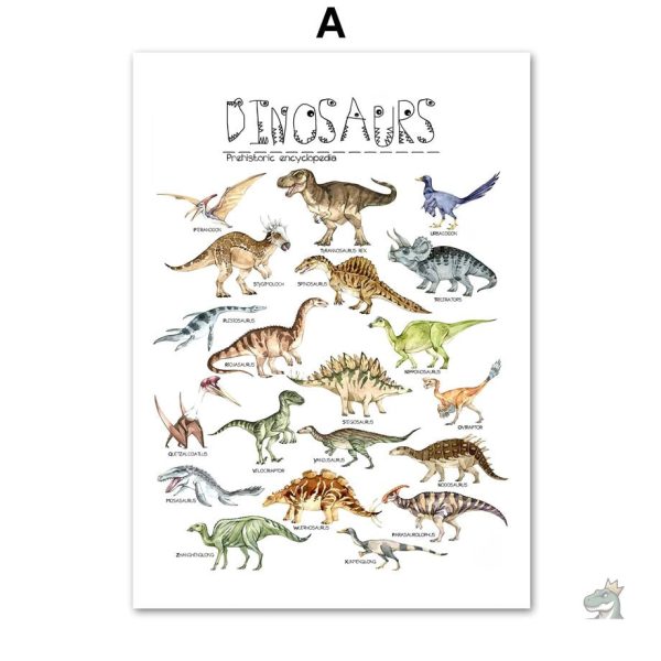 Affiche murale dinosaure pour chambre à coucher