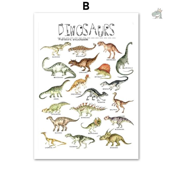 Affiche artistique dinosaure pour décoration ludique