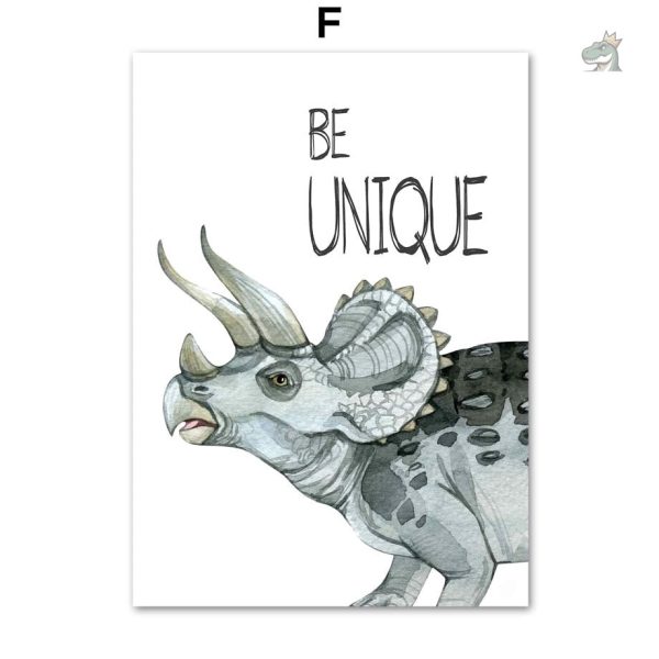 Affiche dinosaure amusante pour salle de jeux