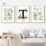 Affiche amusante de dinosaures pour espace ludique