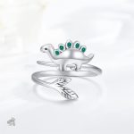 Bague en forme de dinosaure, finition brillante