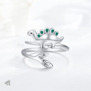 Bague en forme de dinosaure, finition brillante