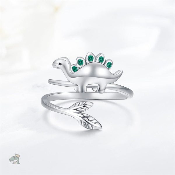 Bague en forme de dinosaure, finition brillante