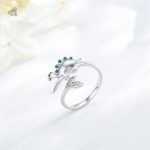 Bague dinosaure, pièce unique en argent