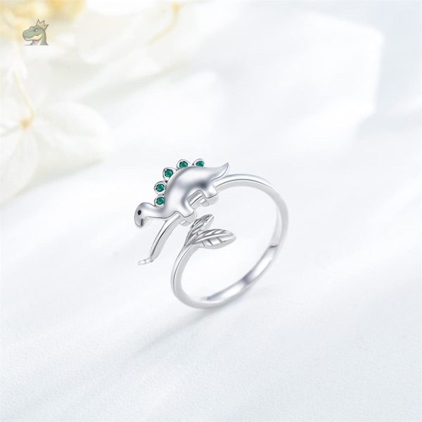 Bague dinosaure, pièce unique en argent