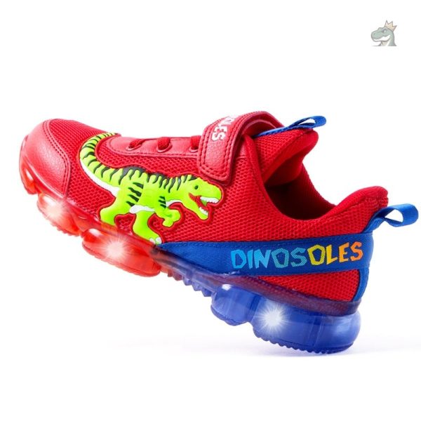 Basket dino colorée avec éclairage amusant