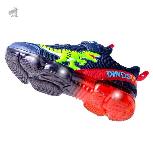 Baskets pour enfants avec thème dinosaure et lumières