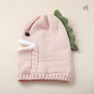 Bonnet enfant motif dinosaure coloré