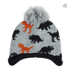 Bonnet dinosaure coloré avec pompon
