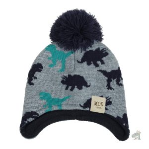Bonnet à pompon inspiré des dinosaures