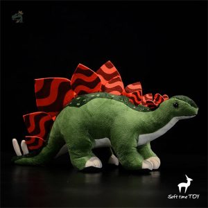 Peluche Stégosaure vert, dinosaure doux et câlin