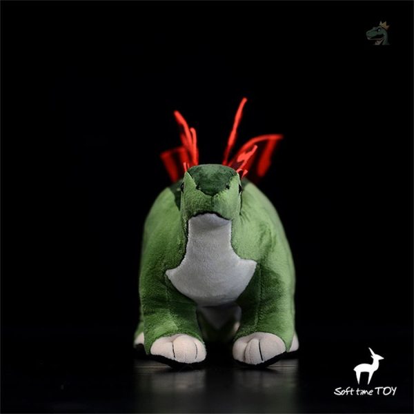 Stégosaure vert, peluche amusante et ludique