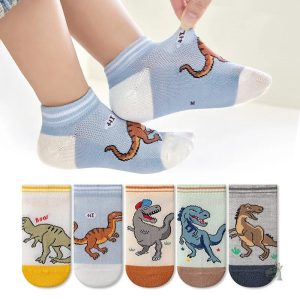 Modèle de chaussettes T-Rex colorées et ludiques