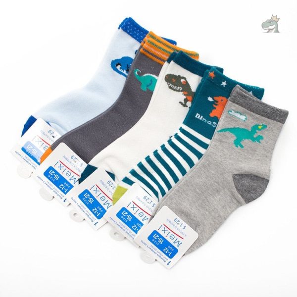 Chaussettes colorées avec motifs de dinosaures
