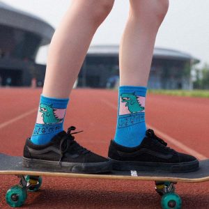 Chaussettes kawaii avec designs de dinosaures pour enfants