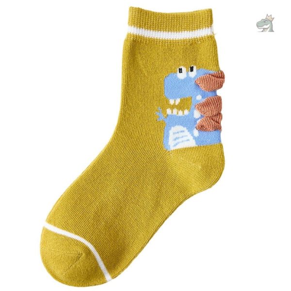 chaussettes-dinosaure-moutarde-1 Chaussettes dinosaure mignon pour enfants