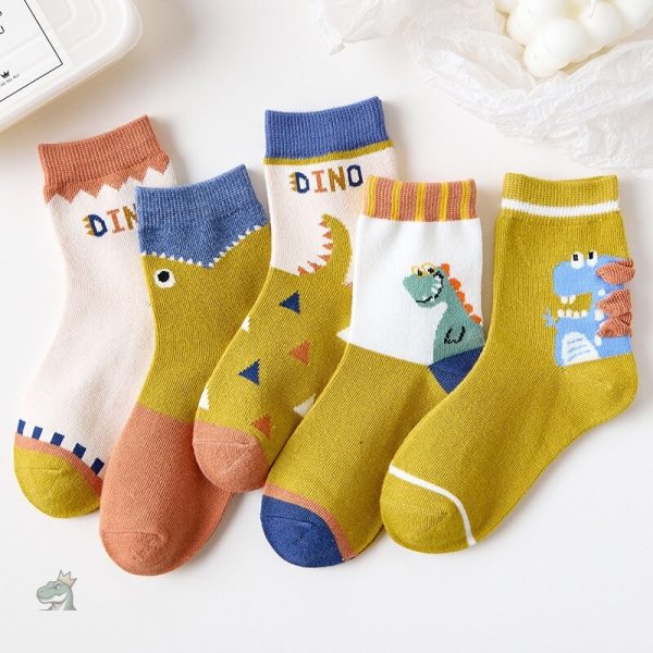 Chaussettes avec motifs de dinosaures colorés