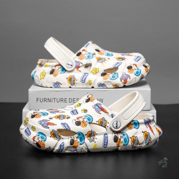 Chaussures d'été pour enfants avec motif de dinosaures joyeux