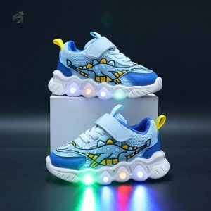 Modèle lumineux de chaussure dinosaure pour les petits