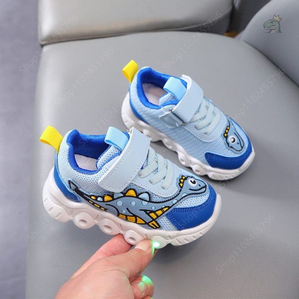Chaussures tendance dinosaure pour enfants, éclairage inclus