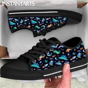 Chaussures plates avec motif dinosaure coloré