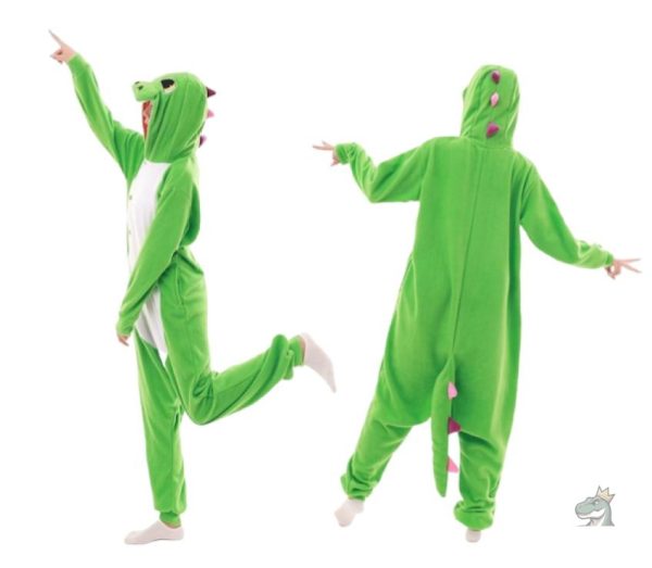 combinaison-dinosaure-pyjama-2-1 Pyjama Dinosaure combinaison verte pour enfants