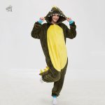Pyjama vert foncé avec motif dinosaure