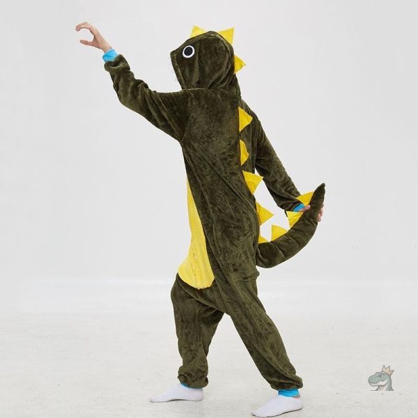 Pyjama d'hiver dinosaure couleur vert foncé