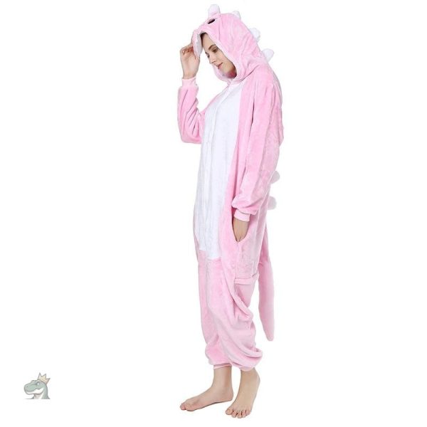 Combinaison dodo dinosaure en rose tendre