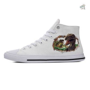Converse originales avec illustrations de dinosaures colorés