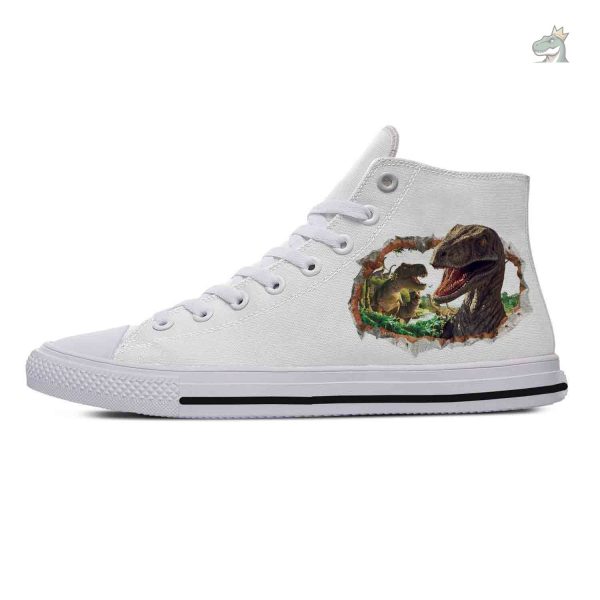 Converse originales avec illustrations de dinosaures colorés