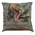 Coussin dinosaure en forme de vélociraptor