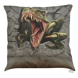 Coussin dinosaure en forme de vélociraptor